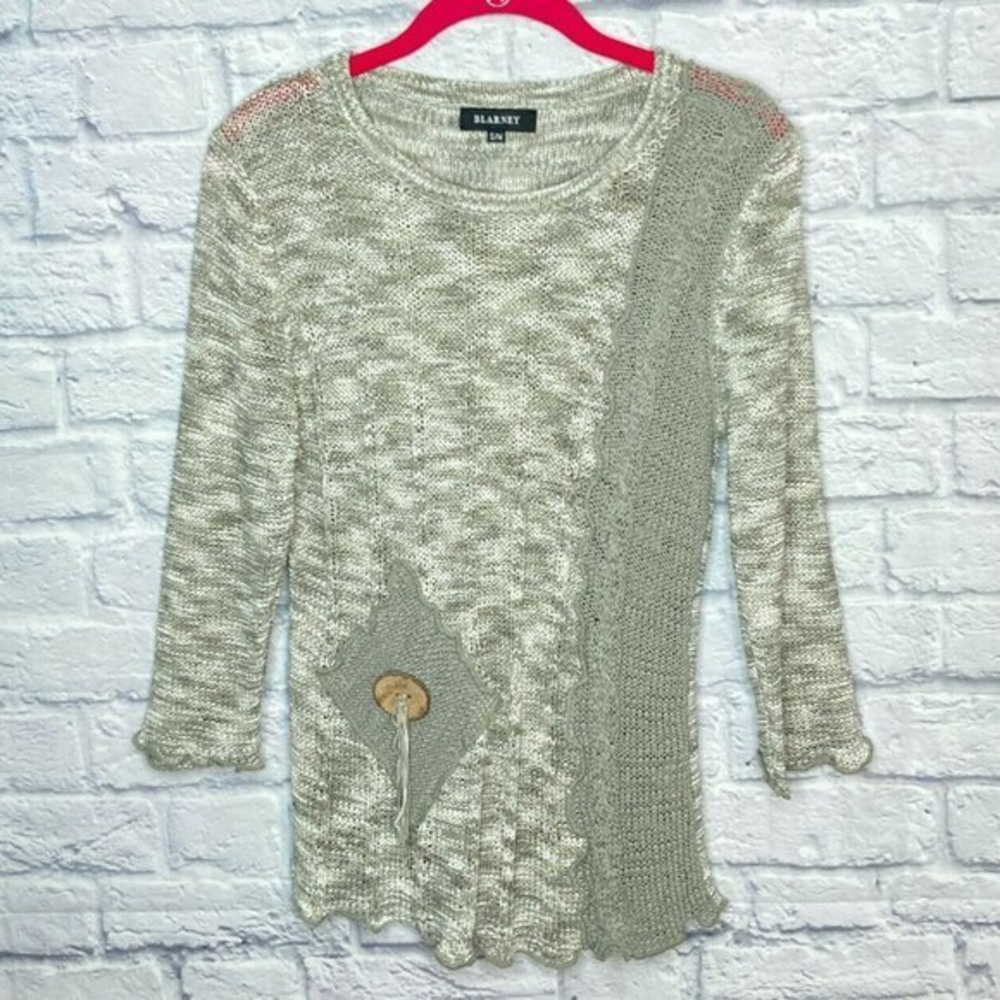 Blarney S/M Small Medium‎ S M Green Button Sweater